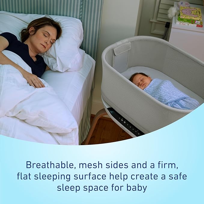 Graco SmartSense Soothing Baby Bassinet – Smart Newborn Bassinet Detects and Automatically Responds to Baby's Cries – for Newborn Babies to 6 Months-Ruum Studio Home