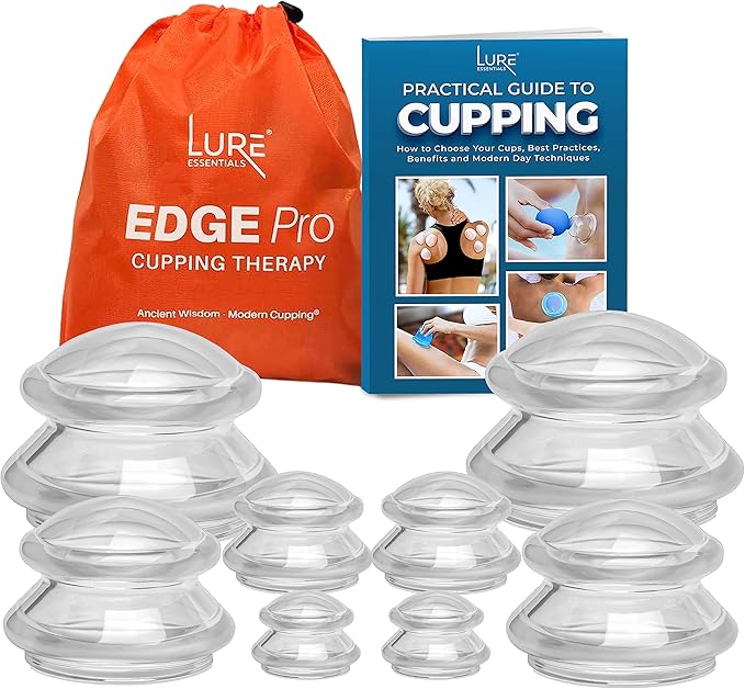 8 Edge Cups Silicone Cupping Therapy Set Professional Massage Cupping Cups for Cupping Therapy Cupping Kit for Massage, Myofascial Release, Cellulite Reduction (Lure Clear)-Ruum Studio Home