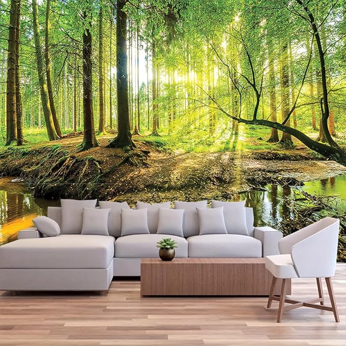 FENDROM Forest Tapestry Wall Hanging Trees Trunk Nature Green Sunlight Wall Tapestry for Livingroom Bedroom Dorm Home Decor-Ruum Studio Home