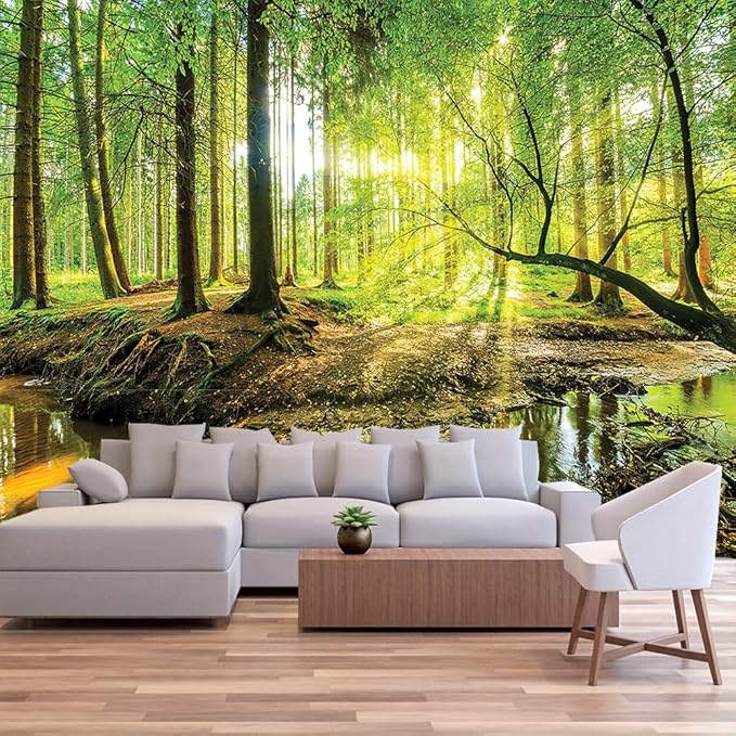 FENDROM Forest Tapestry Wall Hanging Trees Trunk Nature Green Sunlight Wall Tapestry for Livingroom Bedroom Dorm Home Decor-Ruum Studio Home