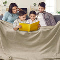 PHF 100% Cotton Waffle Blanket Oversized King 120"x120", Lightweight Breathable Extra Large 10'x10' Summer Blankets for Bed, Giant Big Luxury Aesthetic Woven Bedding for Home Decor, Khaki-Ruum Studio Home