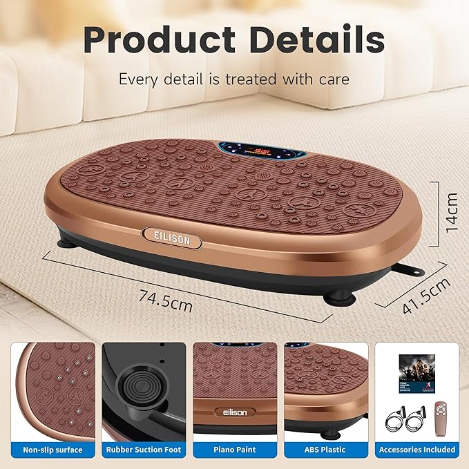 EILISON FitMax 3D XL Vibration Plate Exercise Machine - Whole Body Workout Vibration Platform w/Loop Bands - Lymphatic Drainage Machine for Weight Loss, Shaping, Wellness, Recovery-Ruum Studio Home