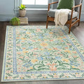 Wonnitar Machine Washable 5x7 Area Rug, Boho Floral Rugs for Living Room Non-Slip, Soft Pink and Green Flower Ultra-Thin Non Shedding Carpet for Bedroom Dining Room Nursery-Ruum Studio Home