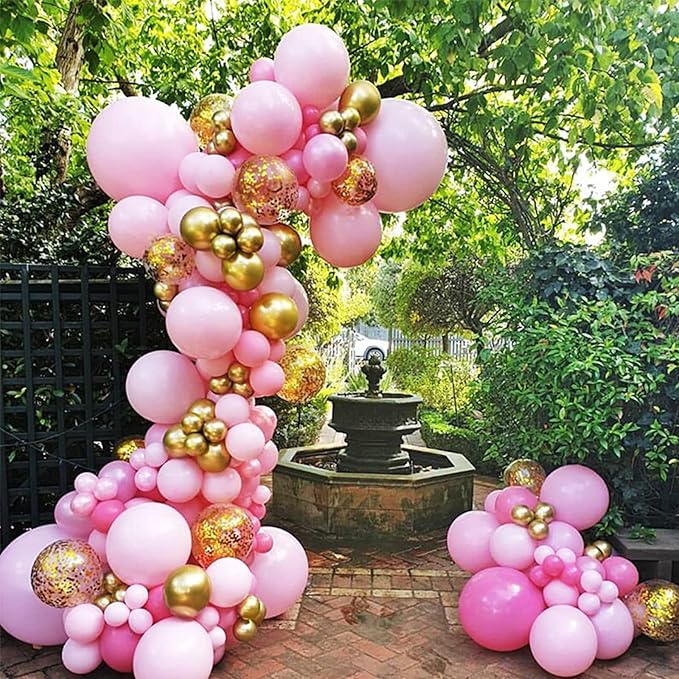 130pcs Pink Balloons Different Sizes 18" 12" 10" 5" Party Latex Balloons for Birthday Baby Shower Wedding Anniversary Princess Theme Party Decorations-Ruum Studio Home