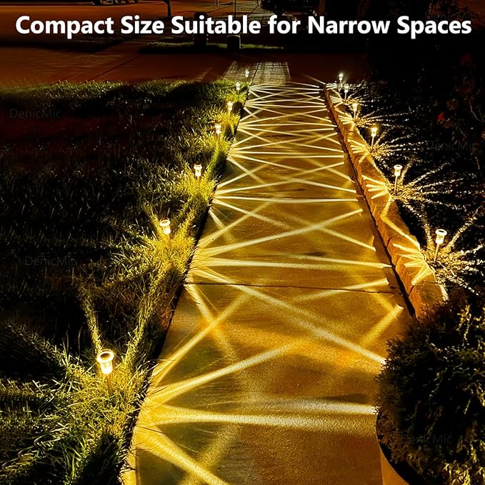 DenicMic Solar Lights Outdoor 15 Pack Waterproof 3000K Warm White LED Acrylic lamp Head Stainless Steel Stake for Landscape Lighting Path Walkway Sidewalk Backyard Patio Decor-Ruum Studio Home