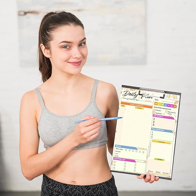 Daily planner notepad - Undated Daily Planner 52 Sheets 8.5" X 11" Daily for To-Do Lists, Habit Tracking, Academic Scheduling, and Productivity Goals - Perfect for Work, Home, and Office Organization| Rainbows-Ruum Studio Home