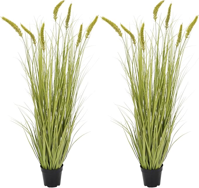 Green Onions Fake Plants,Artificial Plants Indoor, Fake Grass Decor Green Plant Fake Outdoor Flowers Fake Succulents,Artificial Tall Grass Plants with Pots House Decorative(47" 2 Pack)-Ruum Studio Home