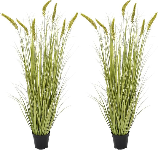 Green Onions Fake Plants,Artificial Plants Indoor, Fake Grass Decor Green Plant Fake Outdoor Flowers Fake Succulents,Artificial Tall Grass Plants with Pots House Decorative(47" 2 Pack)-Ruum Studio Home