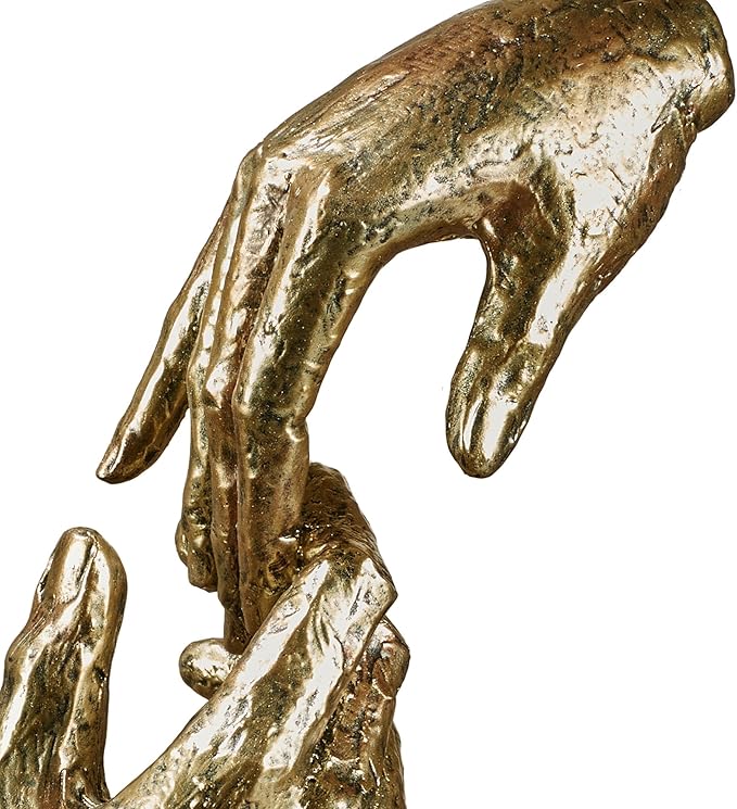 Touch of Class Loving Hands Table Sculpture - Gold - Made of Resin - Contemporary Art Statue - Sign of Love Decor - Modern Hand Statues and Sculptures for Home Desk, Living Room - 11.5 Inches High-Ruum Studio Home