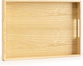 Axeman Wooden Serving Tray with Wood Handles|Ottoman Tray for Breakfast, Bed, Couch|17x12in Ash Wood Coffee Table Trays|Food Drinks Decorative Storage Boards for Ottoman Kitchen, Natural-Ruum Studio Home
