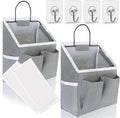 2pcs Small Wall Hanging Baskets for Organizing, Wall Hanging Storage Bag as Over the Door Organizer, Wall File Organizer, Rv Storage and Organization. For Bedroom, Office, Camper (Gray)-Ruum Studio Home