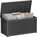 320 Gallon Outdoor Storage Box Waterproof Lockable Resin Deck Box Large, Patio Storage Bin for Pool Accessories Cushion Furniture, Garden Tools, UV-Resistant Outside Delivery Black-Ruum Studio Home