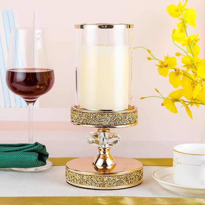 Candle Holder, Pillar Candle Holders, Crystal Candlesticks Holder for Wedding, Parties, Events, Chirstmas,Home Decor, Table Centerpieces CH028D (S)-Ruum Studio Home