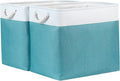 Bidtakay Storage Baskets Extra Large 17x12x15 In Teal Blue Nursery Toy Baskets Fabric Long Shelf Baskets for Organizing Set of 2 Linen Closet Bins for Shelves Decorative Blanket Basket Living Room-Ruum Studio Home