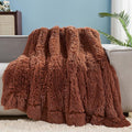 GONAAP Fuzzy Faux Fur Throw Blanket Coffee Super Soft Cozy Plush Fuzzy Shaggy Blanket for Couch Sofa Bed (Coffee, Throw(50"x60"))-Ruum Studio Home