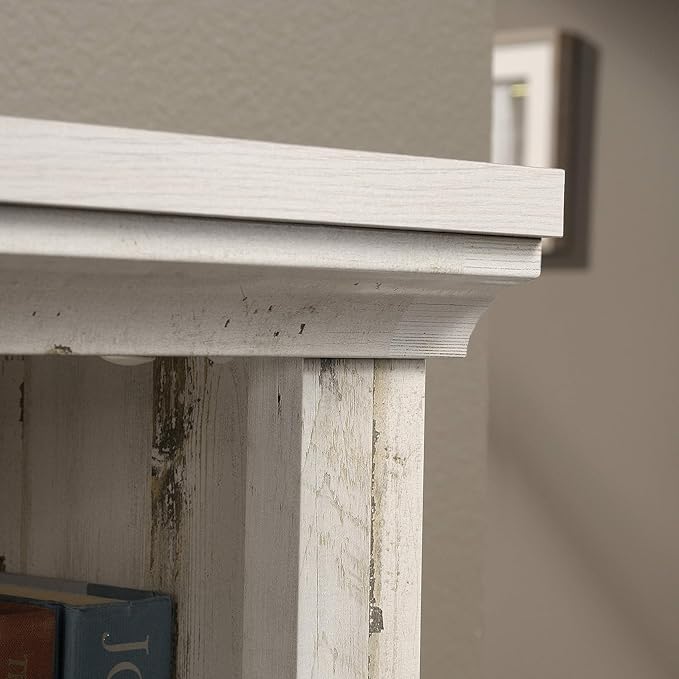 Sauder 3 Tier Book Shelf Wooden Bookcase Multipurpose Bookshelf for Home Office, Living Room, in White Plank-Ruum Studio Home