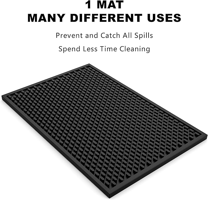 Silicone Drip Mat - 1/2 Inch Thick, Heat-Resistant and Food Safe - Counter Top, Coffee Bar or Restaurant - Drying Mat for Glasses - 18x12 Inches-Ruum Studio Home