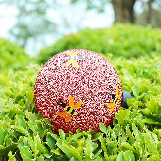 VCUTEKA Gazing Ball, 8" Glass Gazing Balls Sphere for Garden Lawn Outdoor Ornament Yard Decorative, Bee-Ruum Studio Home
