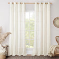 LAMIT Linen Curtains 108 Inches Long for Living Room, Bronze Grommet Linen Textured Sheer Curtains Light Filtering Panels for Boho Farmhouse, 2 Panels, 52 x 108 Inch, Cream-Ruum Studio Home