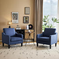 VINGLI Modern Accent Chairs Set of 2, Blue Living Room Chairs Comfy Armchair for Bedroom, Upholstered Sofa Chair Reading Chair for Small Spaces, Apartment, Waiting Room-Ruum Studio Home