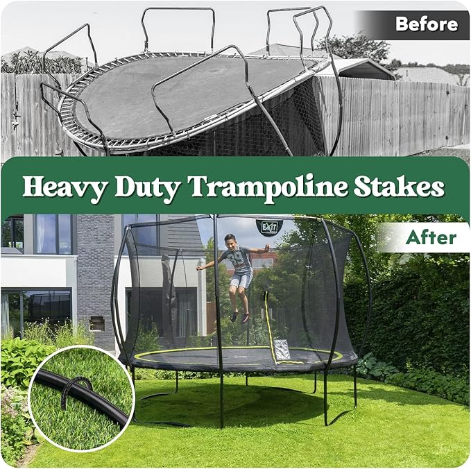 12 inches 12-Pack Trampoline Stakes Anchors High Wind Stake Heavy Duty U Hooks for Ground Lawn Garden Yard Stakes for Decorations Swing Set Shed-Ruum Studio Home