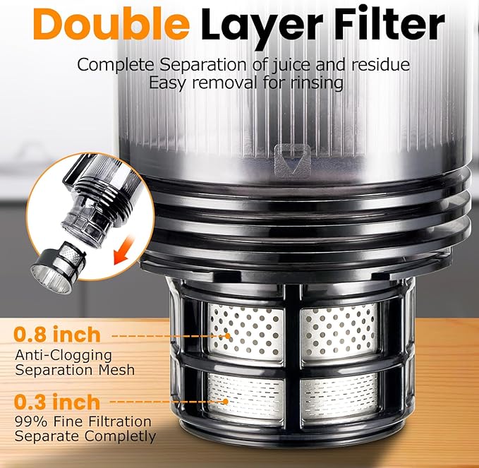Cold Press Juicer,Slow Masticating Juicer Machines with 5.3" Large Feed Chute for Most Fruits and Vegetables,Easy to Clean Lemon Orange juicer with 250W Motor and High Juice Yield,Metal Gray-Ruum Studio Home