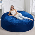 Hobestluk 6FT Bean Bag Chair Bean Bag Chairs for Adults Giant Bean Chairs with Velvet Cover, Memory Foam BeanBag Chair Fluffy BeanBag Chairs for Living Room, Bedroom- Blue (70" x 70" x 15")-Ruum Studio Home