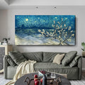 amatop Extra Large Wall Art Floral Tree Canvas Print for Living Room Bedroom Office– Oversized Plum Blossom Lake Landscape Picture Modern Blue Teal Nature Artwork Decor 58x29 Inch-Ruum Studio Home