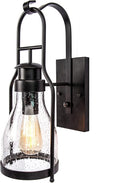 Muskoka Lifestyle Products Rustic Wall Light Lantern with Retro Industrial loft Lantern Look in Rubbed Bronze Powder Coat Finish with Wine Bottle Pioneer jug Glass-Ruum Studio Home