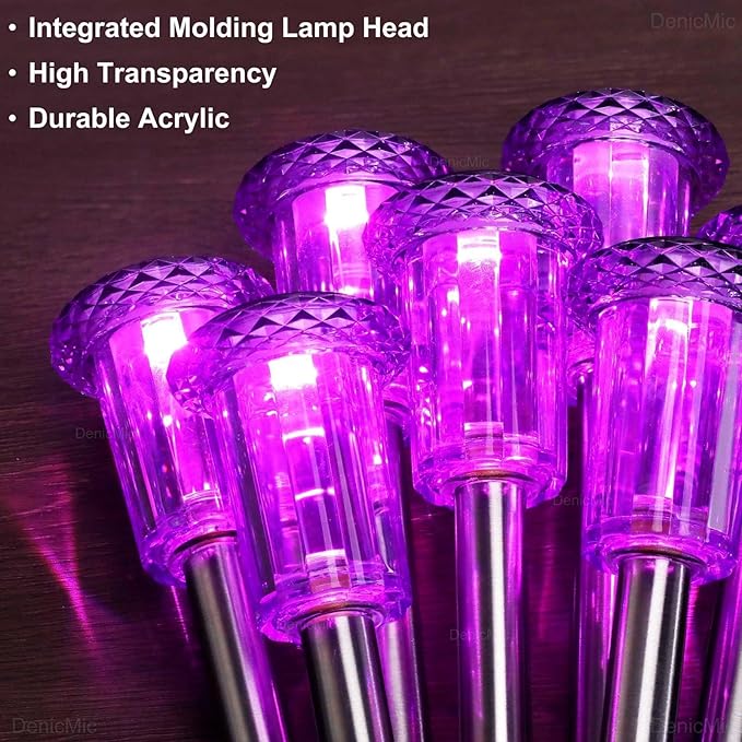 DenicMic Halloween Solar Lights Outdoor 15 Pack Purple LED Waterproof Yard Garden Patio Backyard Pathway Walkway Landscape Lawn Outside Halloween Decorations Outdoor-Ruum Studio Home