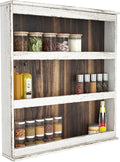 Nisorpa 3 Tier Spice Rack Wall Mount, Rustic Burnt Wood Wall Hanging Spice Rack Kitchen Spice Shelf Organizer for Seasoning Jars or Condiment Bottles, 19.68 x 3.35 x 21.25 Inches-Ruum Studio Home
