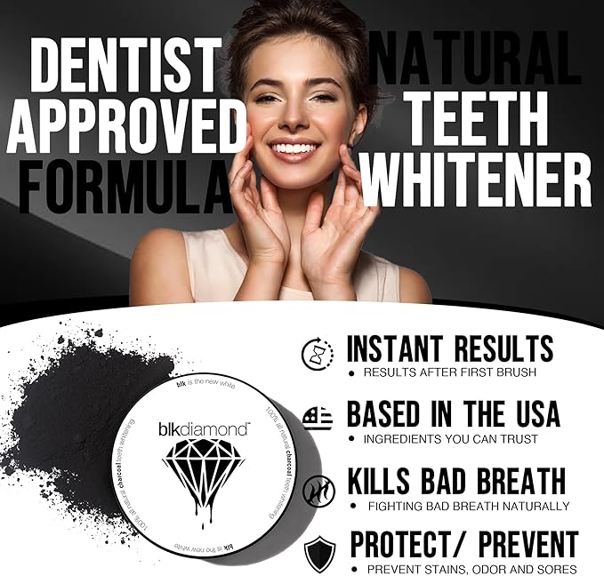 Premium Activated Charcoal Natural Coconut Teeth Whitening Powder - Safe for Enamel to get a Whiter and Brighter Smile - Organic Toothpaste Detoxifier-Ruum Studio Home