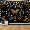 Aipon Yellow Butterfly Moon Flower Tapestry Botanical Floral Plant Boho Tapestry for Bedroom Aesthetic Vintage Tapestries Wall Hanging for Living Room Dorm (36.00'' × 48.00'', Yellow)-Ruum Studio Home