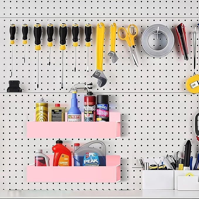 Magnetic Spice Rack Organizer for Fridge Seasoning Organizer for Kitchen Storage With Screw Magnetic Shelf for Oven, RV,Garage,Bathroom (Pink, 4pack)-Ruum Studio Home