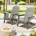 Idzo Outdoor Adirondack Chair Set of 2, Pre-Assembled Backrest, Patio Furniture Set, Outdoor Furniture for Garden, Porch, Deck, Firepit-Ruum Studio Home