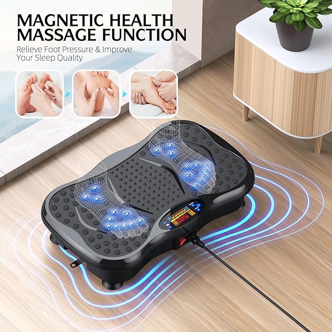 Vibration Plate Exercise Machine, Lymphatic Drainage Machine for Weight Loss, Lymphatic Drainage & Muscle Recovery, Multiple Speeds with Bluetooth & Remote, Max User Weight 330lbs-Ruum Studio Home
