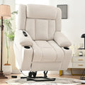 Oversize Power Lift Recliner Chair for Big and Tall with Extended Footrest, Large Electric Lift Chairs, 400lbs Capacity, Remote Control, Cup Holders & Side Pockets-Ruum Studio Home