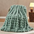 Lotus Karen Faux Fur Throw Blanket Sage Green - Big Bubble Rabbit Fluff Blanket for Couch Bed Sofa,Softest Fluffy Fuzzy Cozy Blanket,Plush Thick Furry Shaggy Warm Blankets for Women,60x80 Inches-Ruum Studio Home