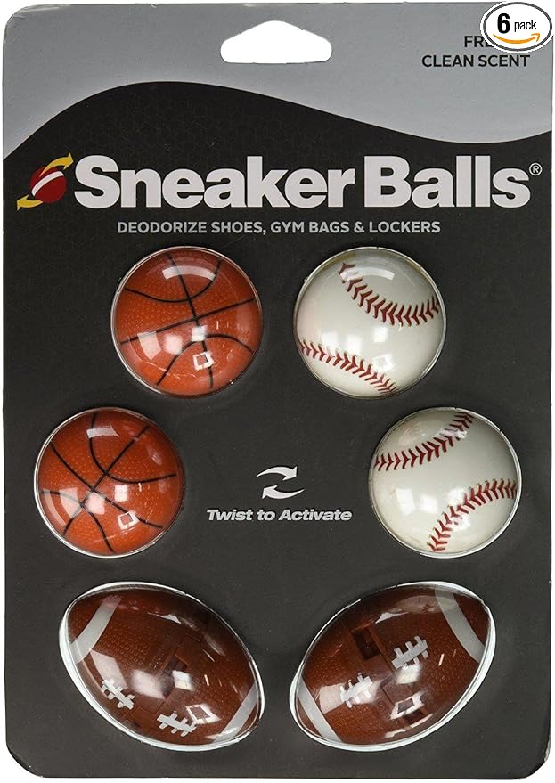 Sneaker Balls Odor-Fighting Shoe Fresheners, Eliminates Unpleasant Smells, Perfect For Sneakers, Gym Bags, Gear Bags, Drawers, Lockers, And More!, Sports, 6 Pack-Ruum Studio Home