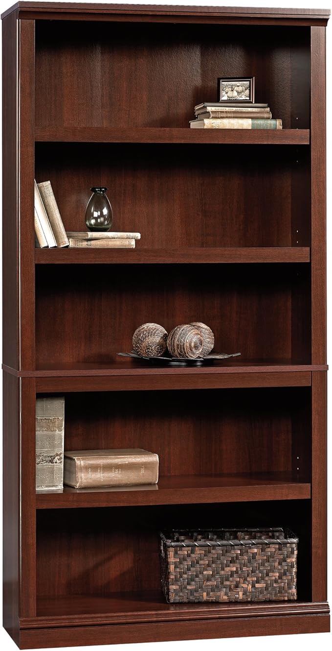 Sauder Miscellaneous Storage 5-Shelf Bookcase/ Book shelf, Select Cherry finish-Ruum Studio Home