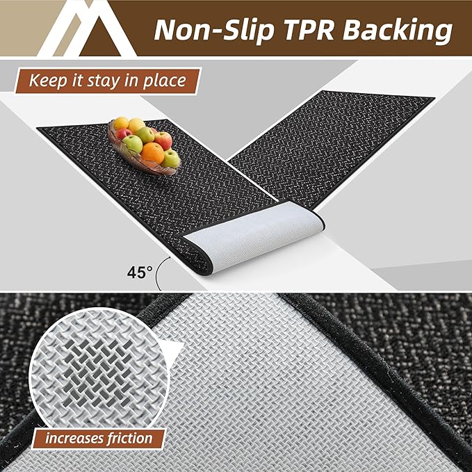 COSY HOMEER-Door-Mat 36"x60" Non Slip Absorbent Entryway Rugs Dirt Trapper Doormats Washable Entrance Mats Low Pile Welcome Floor Mat for Front Back Door and Entry Mats,Black-Ruum Studio Home