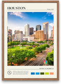 StudioUBILA Houston Wall Art Poster, Decorative Cityscape Landscape Art Prints, Home Decor Wall Art Print for Bedroom Living Room Kitchen Decorations, Unframed-Ruum Studio Home