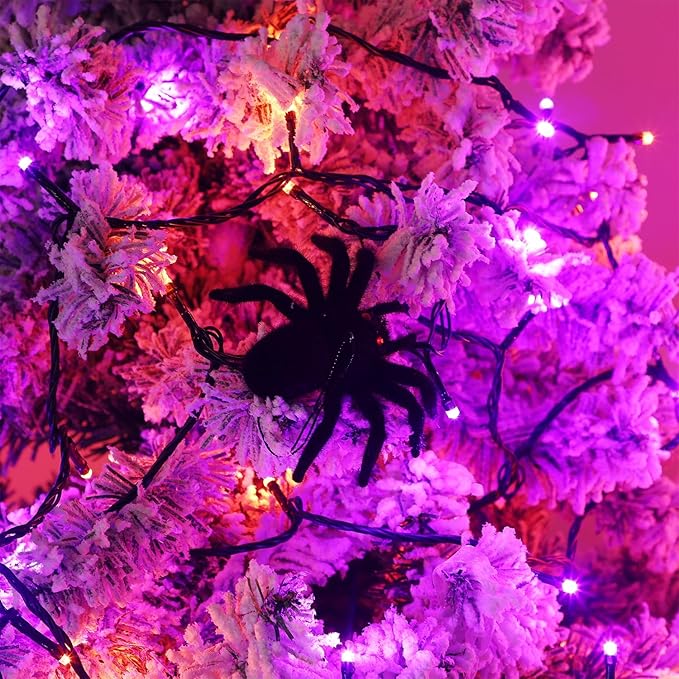 HOME LIGHTING Halloween Lights, 66FT 200 LED Plug in Green Wire String Light, 8 Lighting Modes Waterproof Fairy Mini Lights for Indoor Outdoor Christmas Wedding Party Decorations (Orange & Purple)-Ruum Studio Home