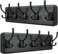 SKOLOO Rustic Wall Mounted Coat Rack, Case of 2, Pine Solid Wood Coat Hook Hanger - 5 Hooks for Hanging Clothes Robes Towels Coats-Ruum Studio Home