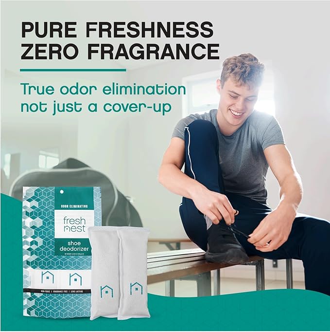 Shoe Deodorizer with Zeolites 2-Pack - Odor Eliminator, Air Freshener, Smell Absorber, Sneakers, Gym Bags, Soccer Cleats, Closets, Pet Area, Reusable - Shoe Deodorant-Ruum Studio Home
