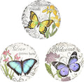 Sungmor 3PC Pretty Garden Stepping Stones, 9.8" Large Concrete Decorative Stones with Beautiful Pattern, Unique Outdoor Lawn Accents, Yard Walkway Flower Bed Wall Shelf Welcome Friends Decorations-Ruum Studio Home