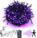 Rotu Halloween Lights Outdoor 114.8 ft 300 LED String Lights with Music Sync Spooky Sounds Halloween Decorations Fairy Lights Indoor Waterproof for Yard Porch Haunted House Decor (Purple)-Ruum Studio Home