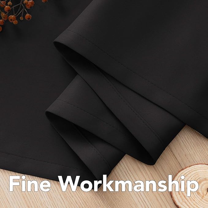 H.VERSAILTEX Blackout Curtains for Bedroom Thermal Insulated Room Darkening Living Room Curtains 63 Inch Long Grommet Privacy Protection Window Curtain Panels/Drapes for Nursery, 2 Panels,Jet Black-Ruum Studio Home