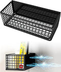 Magnetic Basket Fridge Organizer Wire Bins Pencil Holder Whiteboard Accessories Home Kitchen Organization (Black-High)-Ruum Studio Home
