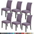 Joccun Chair Covers for Dining Room Set of 6,Dining Chair Slipcovers Stretch Dining Room Chair Covers Seat Protector,Washable Parsons Chair Cover for Home,Banquet(Grapeade,6 Pack)-Ruum Studio Home